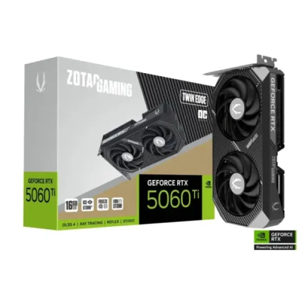 ZOTAC GAMING GeForce RTX 5060 Ti Twin Edge 16GB GDDR7 Graphics Card | AI-Powered Ray Tracing GPU